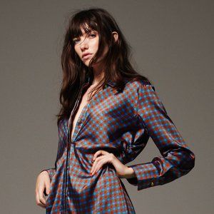 Zara, NWT, PRINTED SHIRT DRESS, M